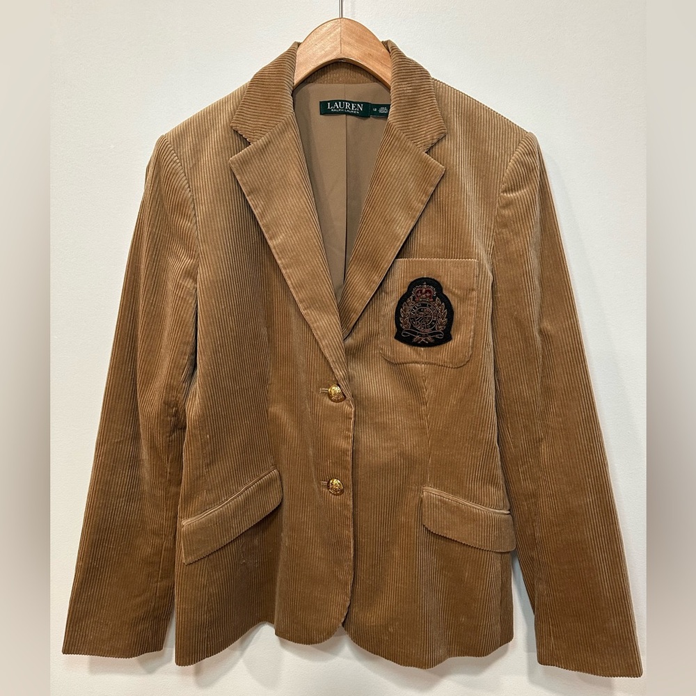Vintage Ralph Lauren Corduroy Blazer with Crest